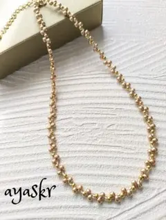 N16 ピンク系ゴールドドロップ ネックレス / ブレスレット