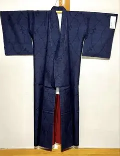 結城紬　しつけ付き　着物　未使用　無形文化財のサムネイル