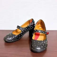 CAMPER TWINS ドット レザー パンプス 37 水玉 ブラックのサムネイル
