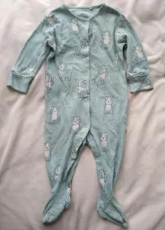 【美品】NEXT baby 水色 犬プリントロンパース
