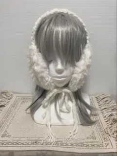 【即購入OK】　ハンドメイド　毛糸　イヤーマフリボンファー