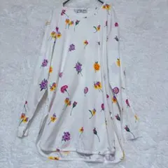 HANAE MORI ハナエモリ 花柄カットソー 長袖 M ゆったり 綿100％のサムネイル