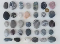 【天然石】石ころ・綺麗な模様・不思議なグラデーション★34個★11/23-7