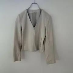 アナイ　anayi ラムレザージャケット　ノーカラー　38