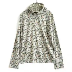 ダントネーズ　花柄　ハイネック　Tシャツ　レース　ミントグリーン　オレンジ