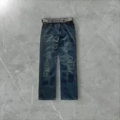 00s Y2K リメイク風 パッチワーク ダメージデニム　 パンク　グランジ