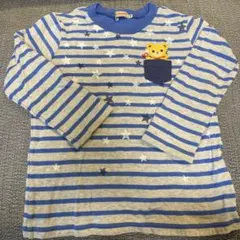 ミキハウス 長袖ボーダーカットソー 100cm ブルー