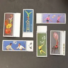 世界のスポーツ切手 中国 1975 第3回体育大会〈J6〉未使用7種フル