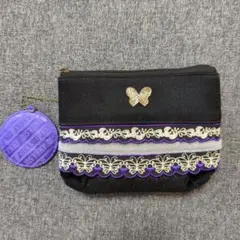 ANNA SUI アナスイ ポーチ 蝶モチーフ ミラー付き