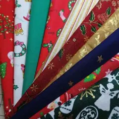 25✕17cmサイズクリスマス柄ハギレ10枚セット（36）