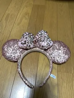 ミニーマウス風カチューシャ ピンク スパンコール