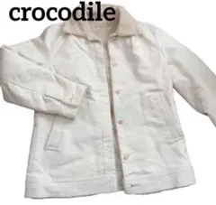 crocodile ホワイト フリースジャケット