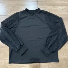 チュール付き袖　トップス