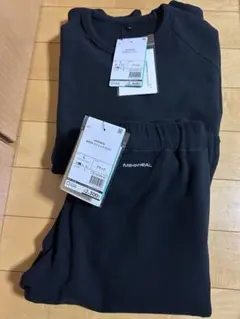 新品★2025新作　ワークマン メディヒール　(R)ルームウェア上下セットL黒