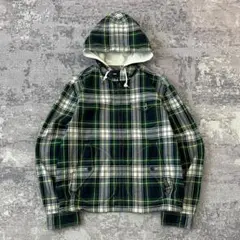 【短丈】ポロバイラルフローレン スウィングトップ 刺繍 フード チェック 90S