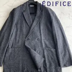 【大きめS】エディフィス オーバーサイズフランネルダブルジャケット　グレー