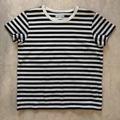 アニエスベー 日本製 ボーダー柄 半袖 ラウンドネック Tシャツ T3
