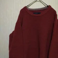 レイジブルー 赤 クルーネック ニットセーター