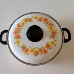 昭和レトロ　琺瑯　両手鍋のサムネイル