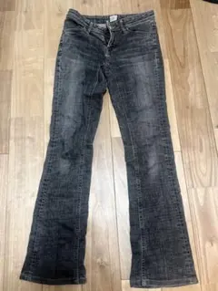 ブラッパーズ ブーツカットデニム フレアパンツ ダークグレー グランジのサムネイル