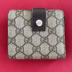 GUCCI GGキャンバス 二つ折り財布 コインケース ジッパー