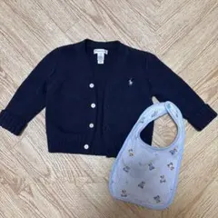 ネイビー コットン カーディガン ラルフローレン　12M 80㎝　スタイ