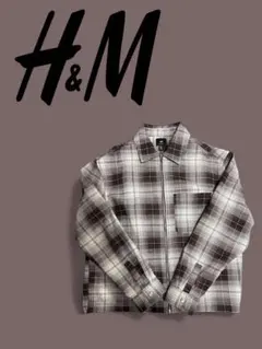 H&M チェックジャケット　ブラウン