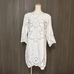 ポロラルフローレン　七分袖　チュニック　ブラウス　麻　刺繍 0のサムネイル