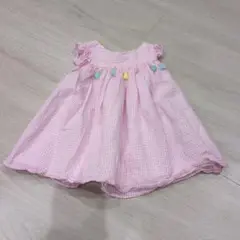 ピンク ギンガムチェック ワンピース