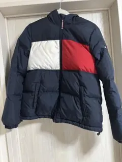 ダウンジャケット M ネイビー/ホワイト/レッド