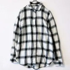 OLD NAVY チェックシャツ S 長袖 モノトーン コットン カジュアル