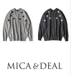 MICA & DEAL グレー 星柄ニットセーター 36