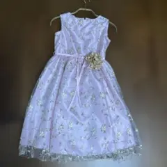 キャサリンコテージ140ピンク 花柄刺繍 ドレス ノースリーブ