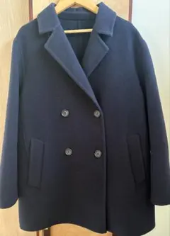 ユニクロ　ネイビー ダブルフェイス　ショートコート
