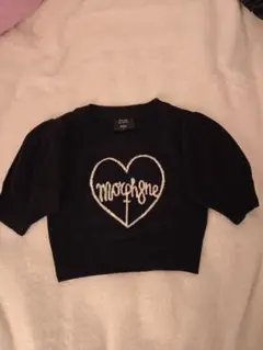 Morph8ne ハート刺繍 クロップドニット