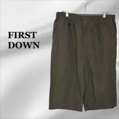 美品『ファーストダウン』ハーフパンツ【F】カーキ ゴム アウトドア