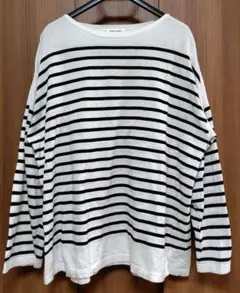 FORK＆SPOON ボーダー柄 長袖ボートネックトップス