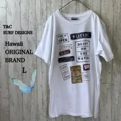 ♡T&C SURF DESIGNS /メンズTシャツ/白/プリント/ロゴ/ L