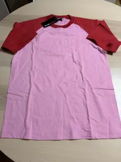 SPALDING ラグランTシャツ ピンク×レッド M