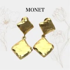 美品✨　MONET モネ　イヤリング　マットゴールド　スイング