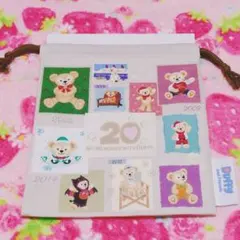 ダッフィー　20周年　巾着.白系　ディズニーシー　♡