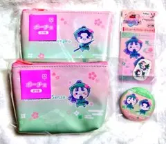 忍たま乱太郎 フリューくじ もちぴこ ポーチ 立花仙蔵 潮江文次郎 缶バッジ