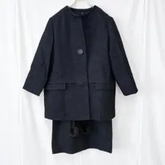 美品✨ ツイード ラメ セットアップ ワンピース フォーマル レトロ 高級 黒