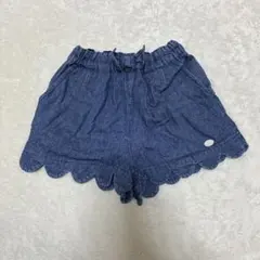 プティマイン　80cm ショートパンツ　スカラップ　デニム　半ズボン　女の子