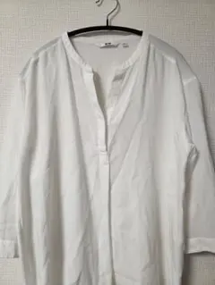 UNIQLO ホワイト 五分袖シャツ Lサイズ