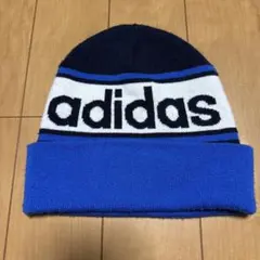 adidas アディダス　ビーニー　ニット帽　ブルー　ネイビー