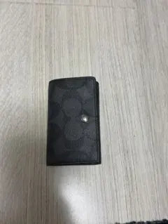 COACH ブラック レザー キーケース