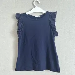 新品　GAP KIDS フリルノースリーブ 120cm ネイビー　無地　トップス