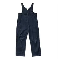 デニムサロペット ダークブルー ブラック　カジュアル　マタニティ　ワイドデニム