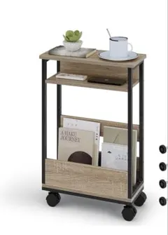 サイドテーブル スリム キャスター付き 幅40×奥行き18×高さ59.5cm